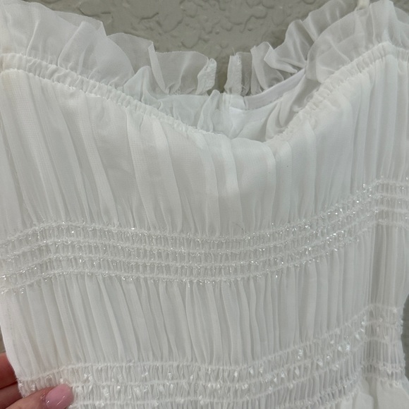 Commense White Ruffled Dress - Picture 4 of 4